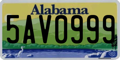 AL license plate 5AV0999