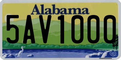 AL license plate 5AV1000