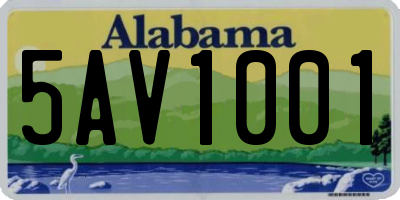 AL license plate 5AV1001