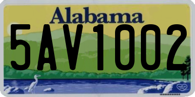 AL license plate 5AV1002