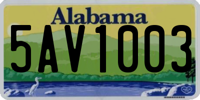 AL license plate 5AV1003