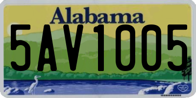 AL license plate 5AV1005