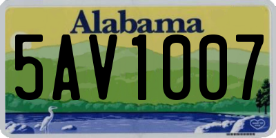 AL license plate 5AV1007