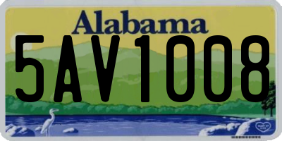 AL license plate 5AV1008
