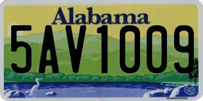 AL license plate 5AV1009