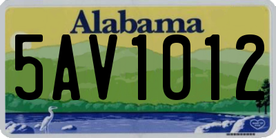 AL license plate 5AV1012