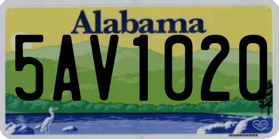 AL license plate 5AV1020