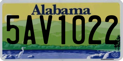 AL license plate 5AV1022