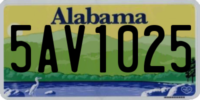 AL license plate 5AV1025