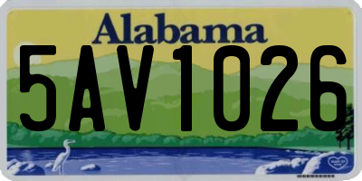 AL license plate 5AV1026