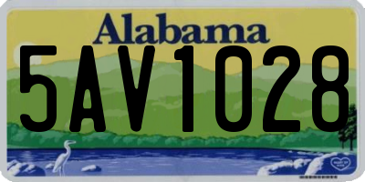 AL license plate 5AV1028