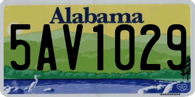 AL license plate 5AV1029