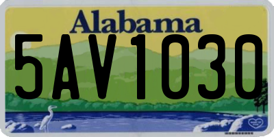 AL license plate 5AV1030