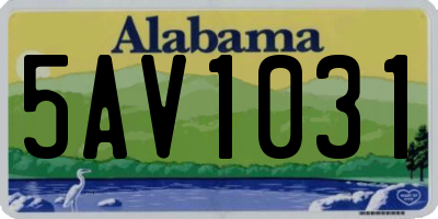AL license plate 5AV1031