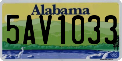 AL license plate 5AV1033