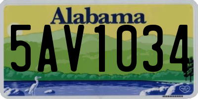 AL license plate 5AV1034