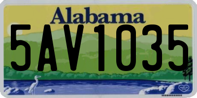 AL license plate 5AV1035