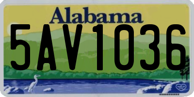 AL license plate 5AV1036