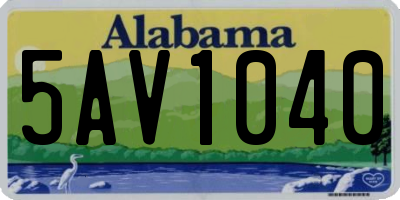 AL license plate 5AV1040