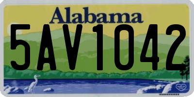 AL license plate 5AV1042
