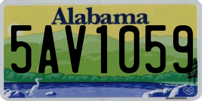 AL license plate 5AV1059