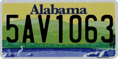 AL license plate 5AV1063