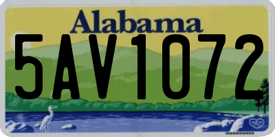 AL license plate 5AV1072