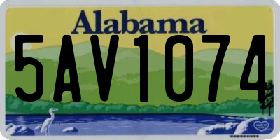 AL license plate 5AV1074