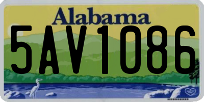 AL license plate 5AV1086
