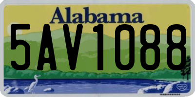 AL license plate 5AV1088