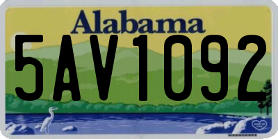 AL license plate 5AV1092