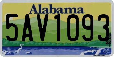 AL license plate 5AV1093