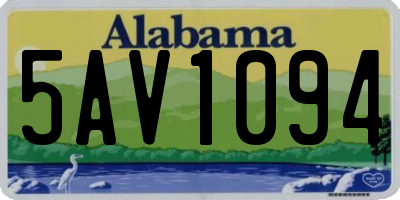 AL license plate 5AV1094