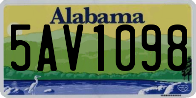 AL license plate 5AV1098