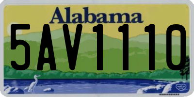AL license plate 5AV1110