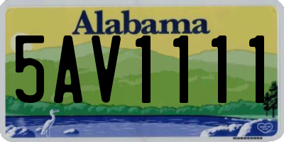 AL license plate 5AV1111