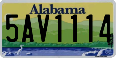AL license plate 5AV1114