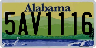 AL license plate 5AV1116