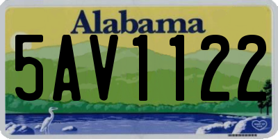 AL license plate 5AV1122
