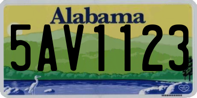 AL license plate 5AV1123