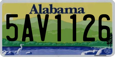 AL license plate 5AV1126