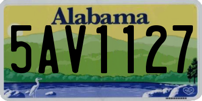 AL license plate 5AV1127