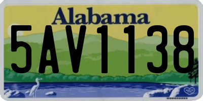 AL license plate 5AV1138