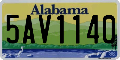 AL license plate 5AV1140