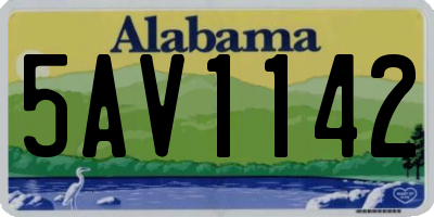 AL license plate 5AV1142