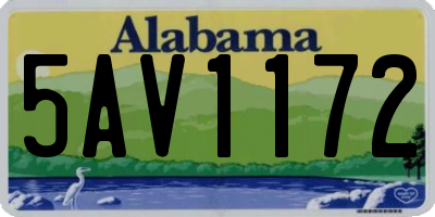 AL license plate 5AV1172