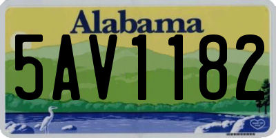 AL license plate 5AV1182
