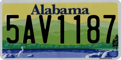 AL license plate 5AV1187