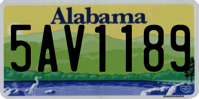 AL license plate 5AV1189