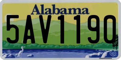 AL license plate 5AV1190